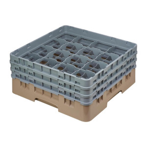 Glazenrek 16 vakken Camrack Beige Maximale hoogte 174mm - Cambro - Fourniresto