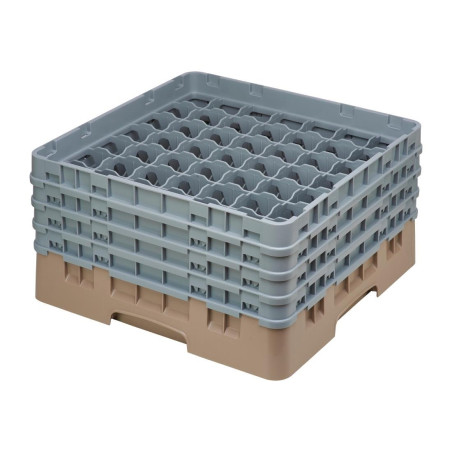 Glazenrek 49 vakken Camrack Beige Maximale hoogte 215mm - Cambro - Fourniresto