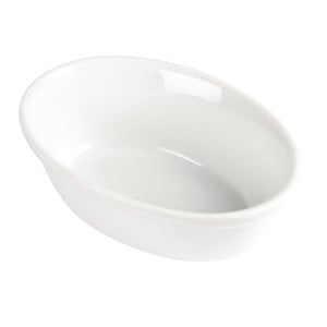 White Oval Gratin Dishes 161 x 116mm - Set of 6 - Olympia - Fourniresto