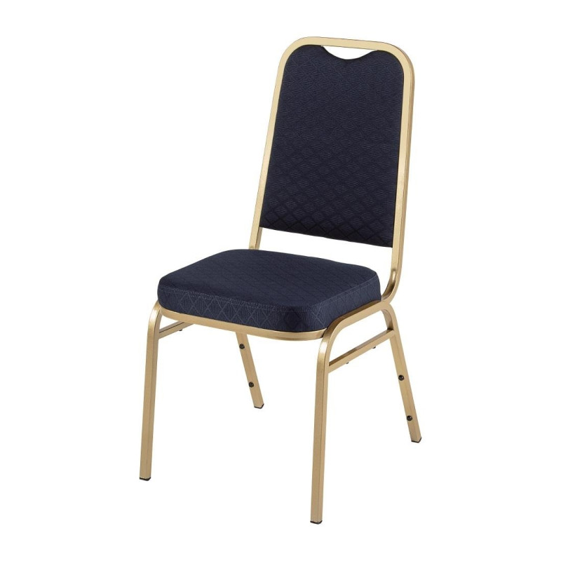 Blaue Bankettstühle mit quadratischer Rückenlehne - 4er-Set - Bolero - Fourniresto