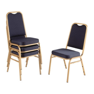 Chaises De Banquet À Dossier Carré Bleues - Lot De 4 - Bolero - Fourniresto