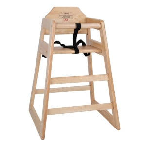 Houten Hoge Stoel Natuurlijke Afwerking - Bolero - Fourniresto