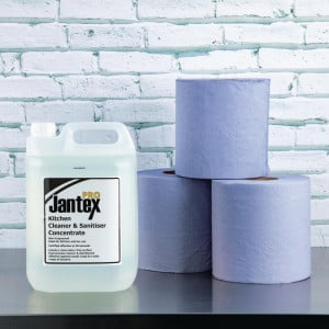 Handdoekpapier 2-laags met centrale afwikkeling blauw - Set van 6 - Jantex