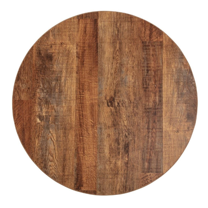 Tafelblad Rond met Verouderd Houten Effect - 600mm - Bolero