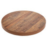 Round Table Top with Aged Wood Effect - 600mm - Bolero