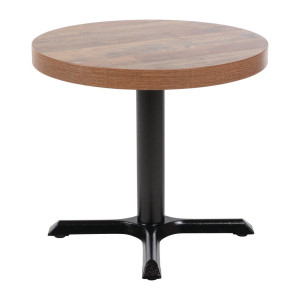 Round Table Top with Aged Wood Effect - 600mm - Bolero