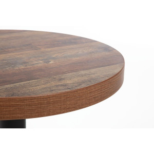 Round Table Top with Aged Wood Effect - 600mm - Bolero