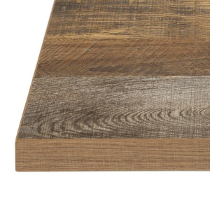 Square Table Top with Aged Wood Effect - L 700mm - Bolero