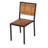 Steel and Acacia Chairs - Set of 4 - Bolero - Fourniresto