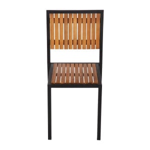 Steel and Acacia Chairs - Set of 4 - Bolero - Fourniresto