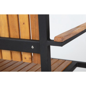 Stalen en Acacia Stoelen - Set van 4 - Bolero - Fourniresto