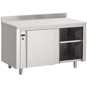 Armoire Chauffante en Inox Avec Dosseret - L 1400 x P 700mm - Gastro M