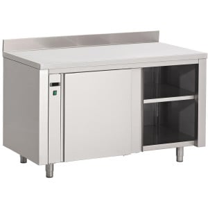 Edelstahl-Wärmeschrank mit Rückwand - L 2000 x T 700mm - Gastro M