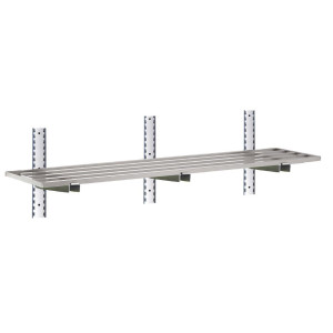 Wandregal aus Edelstahl mit Aussparungen - L 1800 x 400mm - Gastro M