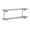 Wandregal aus Edelstahl mit Aussparungen - L 1800 x 400mm - Gastro M