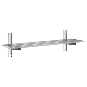 Wandregal aus Edelstahl mit Aussparungen - L 1800 x 400mm - Gastro M