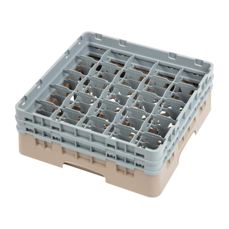 Gläserkorb mit 25 Fächern Camrack Beige Höhe-L 500 x B 500mm - Cambro