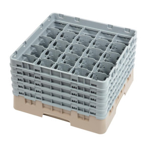 Glazenrek 25 compartimenten Camrack Beige-500x 500mm - Cambro