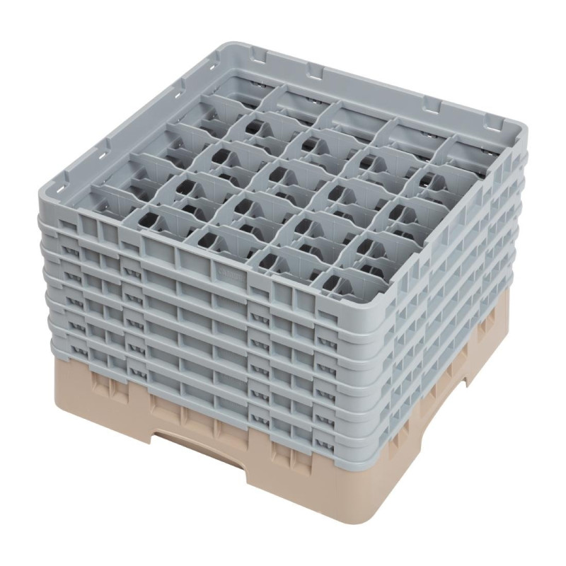 Glazenrek 25 compartimenten Camrack Beige - L 500 x B 500mm - Cambro