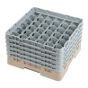 Glazenrek met 36 compartimenten Camrack Beige - L 500 x B 500mm - Cambro