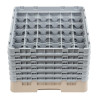 Glazenrek met 36 compartimenten Camrack Beige 500 x 500 mm - Cambro