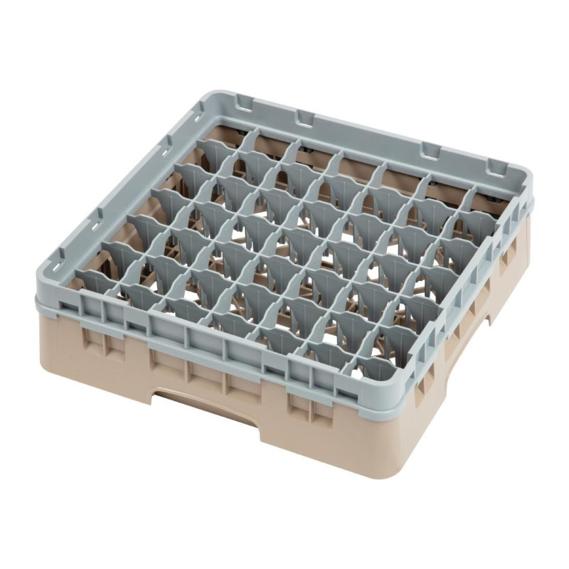 Glazenrek met 49 compartimenten Camrack Beige - L 500 x B 500mm - Cambro