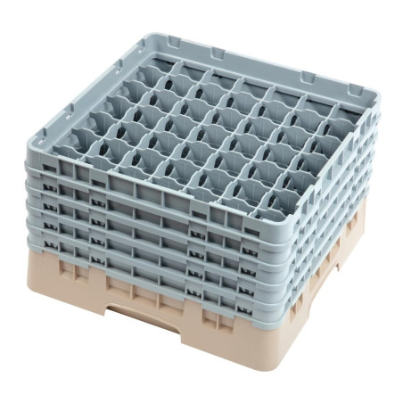 Glazenrek met 49 compartimenten Camrack Beige-L 500 x D 500mm - Cambro - Fourniresto