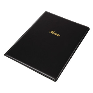 Protective Menu in Black PVC A4 - Olympia - Fourniresto