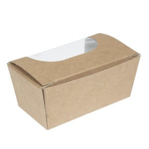 Rectangular Kraft Compostable Cake Boxes with Window - Pack of 500 - Colpac