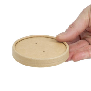 Lids for Microwaveable Recyclable Kraft Soup Bowls 225ml and 350ml - Pack of 500 - Colpac