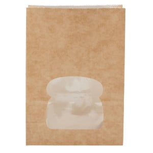 Black recyclable kraft sandwich bags with window - Pack of 250 - Colpac - Fourniresto