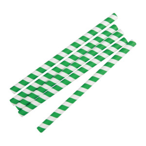 Paper Smoothie Straws - Green - L 210mm - Pack of 250 - Fiesta Green