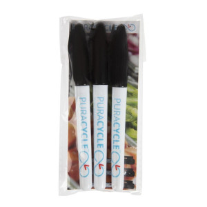 Permanente Zwarte Voedselmarkeerders - Set van 3 - FourniResto