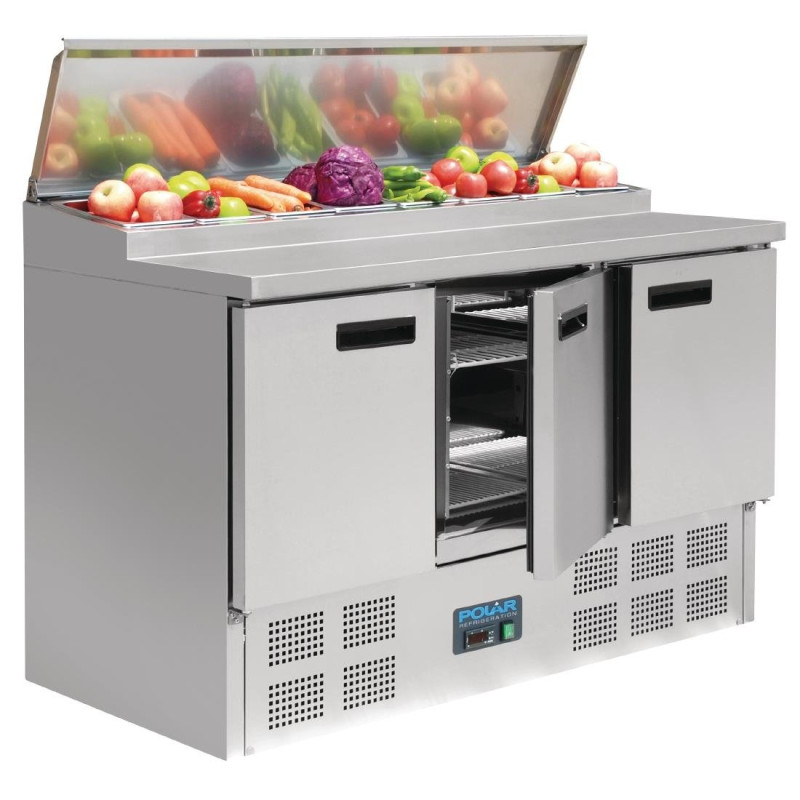 Toonbank voor het bereiden van gekoelde pizza's en salades Serie G - 390L Polar - Fourniresto