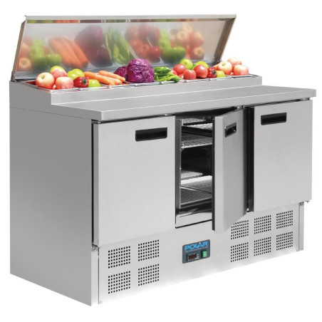 Toonbank voor het bereiden van gekoelde pizza's en salades Serie G - 390L Polar - Fourniresto