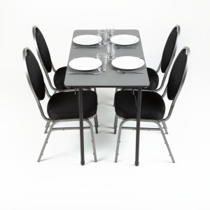 Rechthoekige opvouwbare grijze tafel van ABS - 1220 mm - Bolero - Fourniresto