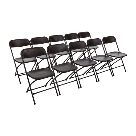 Opvouwbare zwarte stoelen - Set van 10 - Bolero - Fourniresto