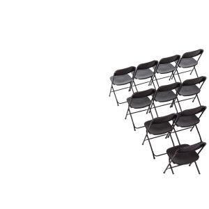 Opvouwbare zwarte stoelen - Set van 10 - Bolero - Fourniresto