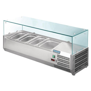 Refrigerated Display Case With 3X GN 1/3 and 1X GN 1/2 Ingredients - Polar - Fourniresto