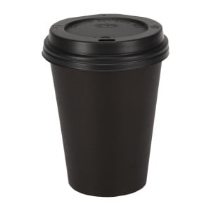 Disposable Black Hot Drink Cups 340ml - Pack of 50 - Fiesta