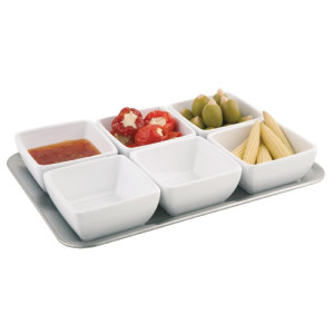 Vierkante Melamine Schaal - Puur Wit - 90mm - APS - Fourniresto