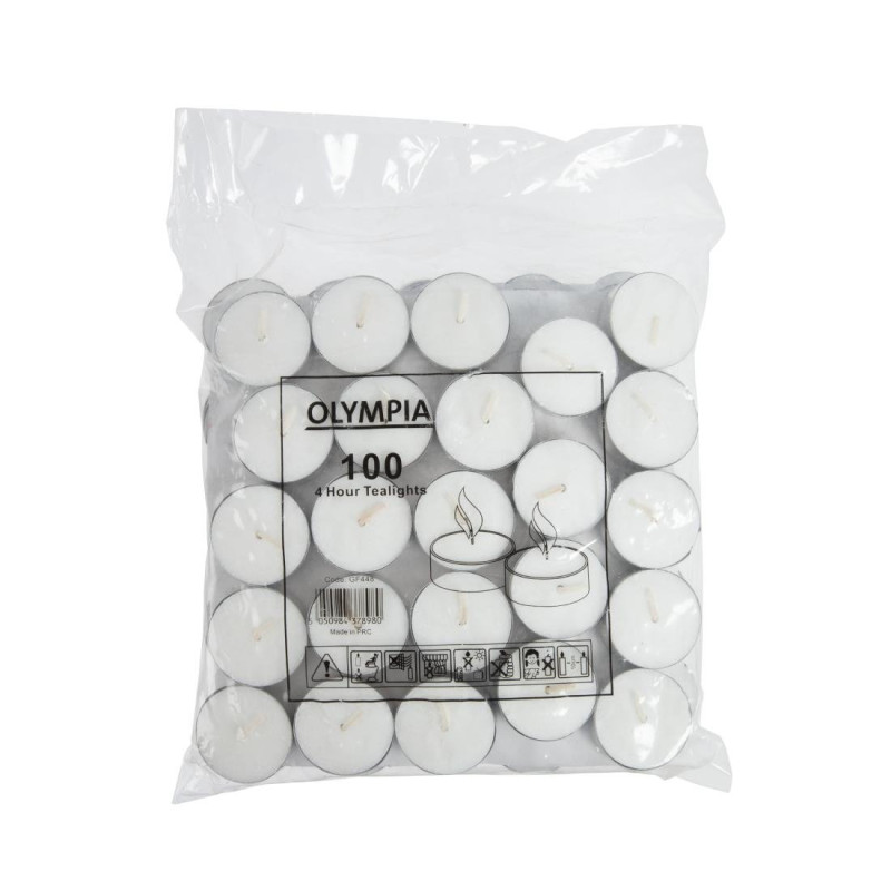 Theelichtjes 4 Uur Ø 40 mm - Set van 100 - Olympia