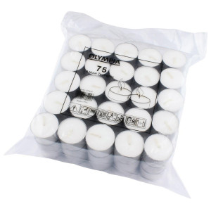 8 Hour Tealight Candles Ø 40 mm - Pack of 75 - Olympia