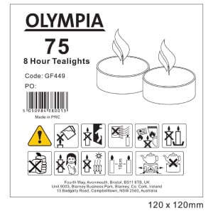 Teelichter 8 Stunden - Packung mit 75 - Olympia - Fourniresto