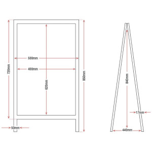 Gehwegschild Holzrahmen 850 x 500 mm - Olympia - Fourniresto