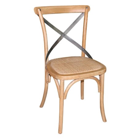 Houten stoelen met gekruiste rugleuning - Naturel - Bolero - Fourniresto