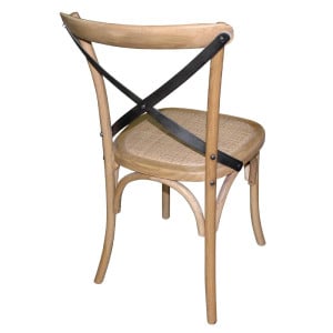 Houten stoelen met gekruiste rugleuning - Naturel - Bolero - Fourniresto