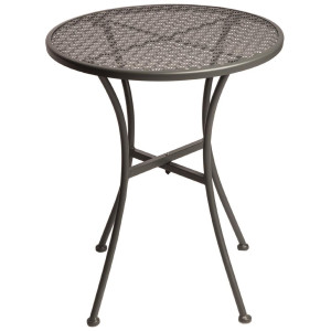 Round Perforated Steel Bistro Table - 600 mm - Grey - Bolero - Fourniresto