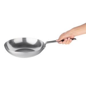 Wok van koolstofstaal 28 cm - Vogue - Fourniresto