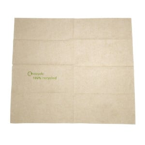 Servetten 1-laags van gerecycled papier met dispenser 320 x 300mm - Set van 6000 - FourniResto